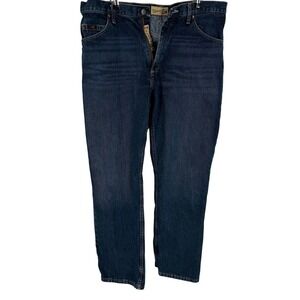 Wrangler Mens 20X Dark‎ Wash Straight Leg Jeans Size 35x32 Competition Style 01